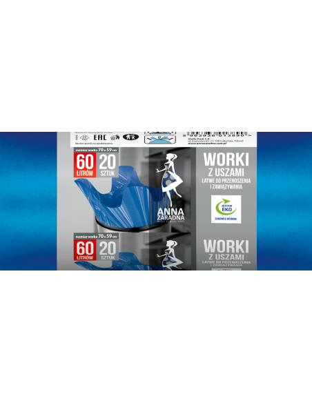 Mocne worki na śmieci 60L Anna Zaradna 20 szt. 5903936013890 2
