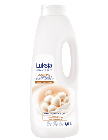 Kremowy płyn do kąpieli z mleczkiem bawełnianym i prowitaminą B5 Luksja 1500 ml 5900536356761