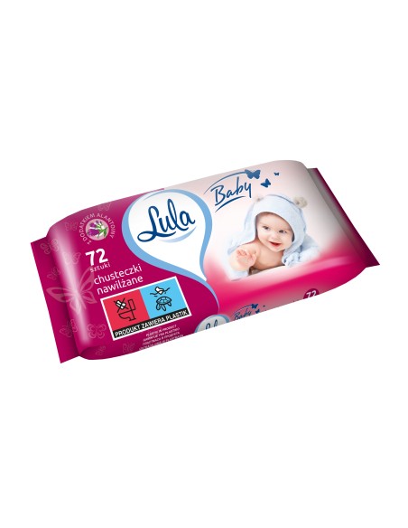 Miękkie chusteczki nawilżane dla dzieci z alantoiną LULA 72 szt. 5903936018192