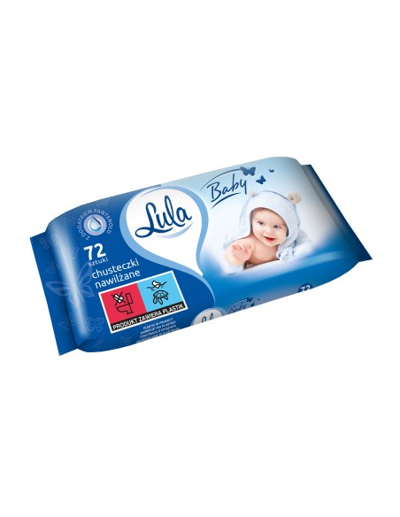 Delikatne chusteczki nawilżane dla dzieci z pantenolem LULA 72 szt. 5903936018208