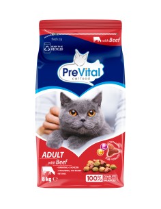 Sucha karma dla kota z wołowiną Prevital 8 kg 5999566111969 2