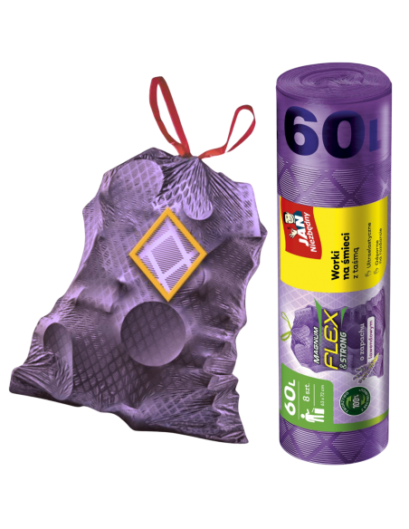Zestaw szczelnych worków na śmieci o zapachu lawendy 60L Jan Niezbędny 40 szt. 5900536349510 3