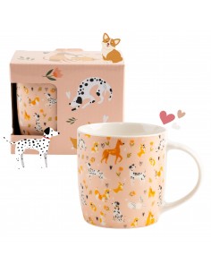 Porcelanowy kubek z wzorem z pieskami w opakowaniu prezentowym 330 ml 5905842527041 2