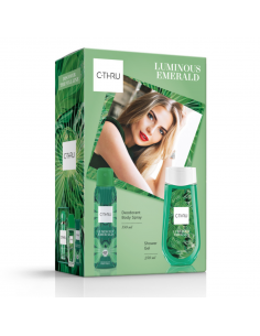 Zestaw prezentowy dla Niej C-Thru Luminous Emerald, Dezodorant + Żel pod prysznic 5900536354620