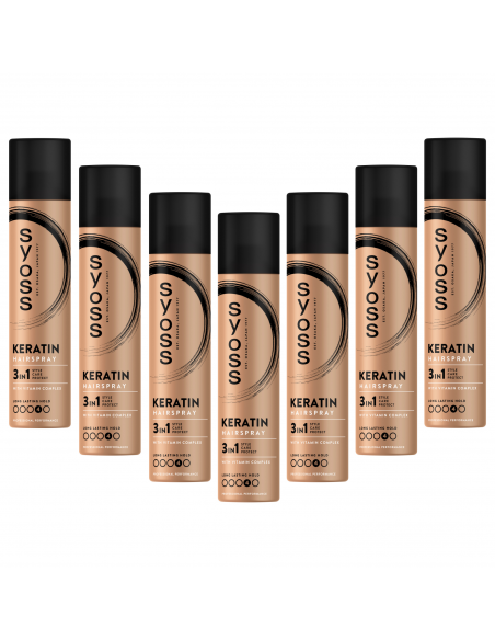 7x Ekstramocny lakier do włosów Syoss Keratin 300 ml 9000100854733