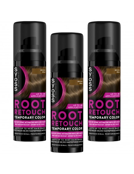 Spray do maskowania odrostów brąz Syoss 3x120ml 3838824413471 2