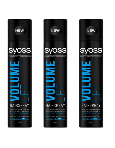 Mocny spray do włosów Syoss Volume Lift 3x300 ml 3838824405872 2