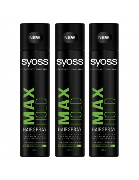 Bardzo mocny spray do włosów Max Hold Syoss 3x300 ml 3838824405858 2