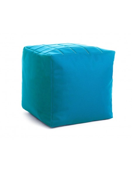 Niebieska pufa kostka QBIK Meven 40 x 50 x 50 cm - Fotele i krzesła ogrodowe Niebieska pufa kostka QBIK Meven 40 x 50 x 50 cm 5902490743281