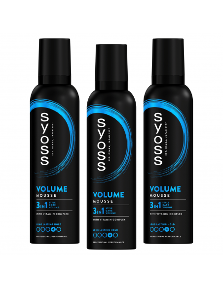 Wzmacniająca objętość pianka do włosów Syoss 3x 250ml 3838824405933