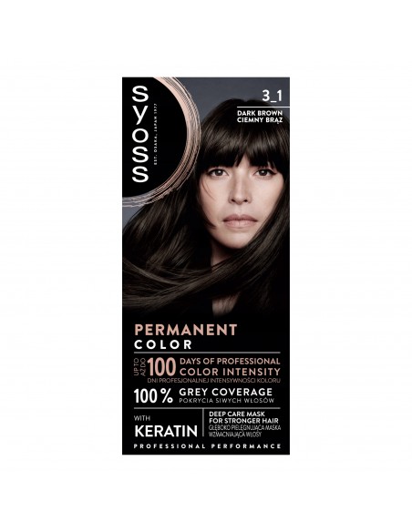 Farba do włosów Syoss trwała koloryzacja 3-1 Ciemny Brąz 9000100632706 2