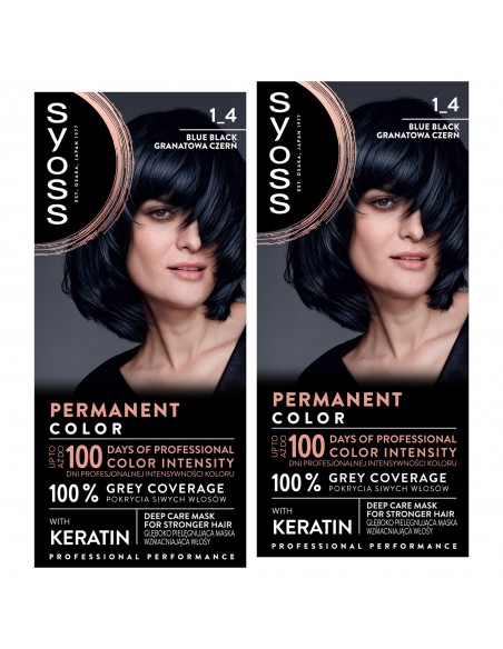 Granatowa czerń farba do włosów trwała koloryzacja SYOSS, 2 szt. 9000100633000