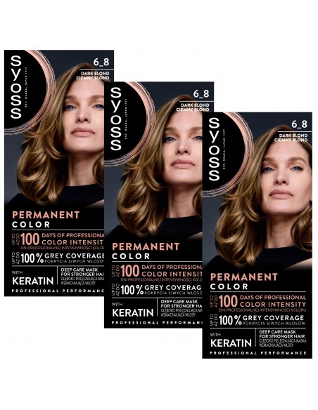 Farba do włosów trwała koloryzacja ciemny blond 3x Syoss 3838824405483