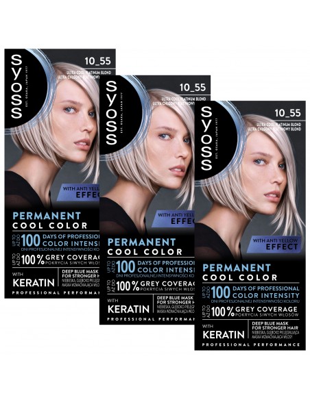 Farba rozjaśniająca platynowy blond do włosów Syoss 3x 3838824405384