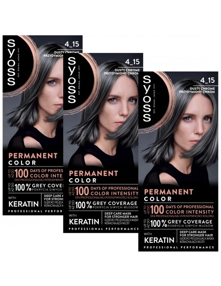 Farba do włosów trwały kolor przydymiony chrom 3x Syoss 3838824405520