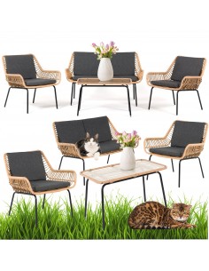 Komplet mebli ogrodowych TILBURG 2x fotel + sofa + stolik kawowy Meven 5902490745421