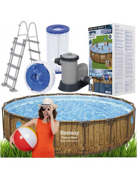 Wzmocniony basen ogrodowy na stelażu Bestway® Power Steel™ Swim Vista Series™ II, 549x122 cm 6941607311530