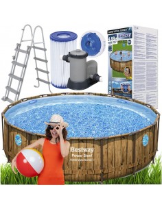 Duży basen ogrodowy na stelażu z pompą filtrującą BESTWAY Power Steel™ Swim Vista Series™ II, 488x122 cm 6941607311332