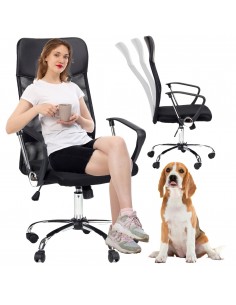 Obrotowy czarny fotel biurowy z mikrosiatki GRID Meven, wersja deluxe 5902490784109