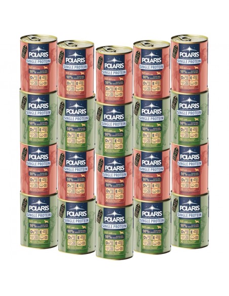 Mokra karma dla psa Polaris 20 x 400 g, wołowina +  jagnięcina 8595606409446