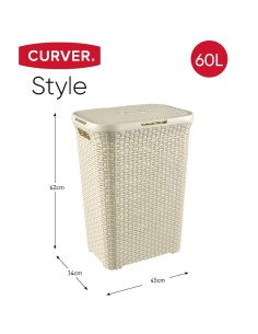 Kremowy 60l kosz na pranie Curver Rattan Style 3253920707000 2
