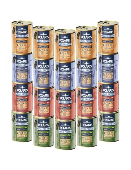 Mokra karma dla psa Polaris 20 x 400 g, jagnięcina, cielęcina, wołowina, kurczak 8595606409415