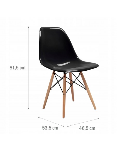 Czarne krzesło skandynawskie drewniane Cavo Meven 4 szt. - Krzesła i hokery Czarne krzesło skandynawskie drewniane Cavo Meven 4 szt. 5902490787179 3