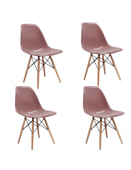 Brązowe krzesło skandynawskie drewniane Cavo Meven 4 szt. - Krzesła i hokery Brązowe krzesło skandynawskie drewniane Cavo Meven 4 szt. 5902490787186