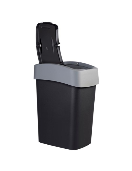 Kosz na śmieci 9L czarny/srebrny Curver Flip Bin 3253922170161 2