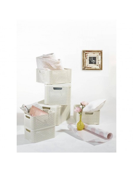 Kremowy koszyk bez pokrywy 30L Curver - Koszyki Kremowy koszyk bez pokrywy 30L Curver 3253923616026 2