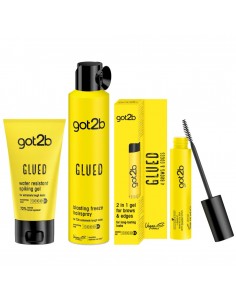 Stylizujący włosy mega zestaw Got2b: lakier do włosów 300 ml + Klej do włosów 150 ml + Żel do stylizacji brwi i włosów 16 ml 9000101290875