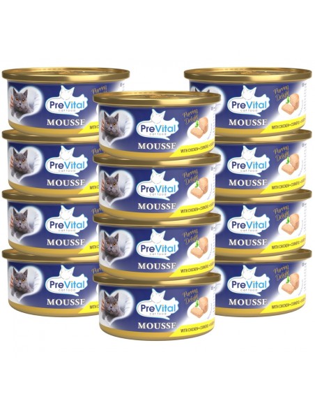 Lekkie musy dla dorosłych kotów z kurczakiem PreVital 12x 85g 5999566112065