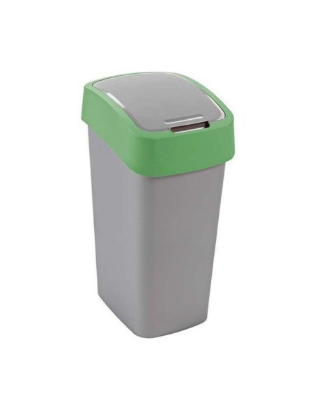 Kosz 45 L na śmieci srebrny/zielony Curver Flip Bin 3253922172066