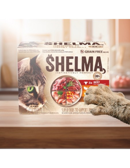 Zestaw mokrej karmy dla kota, mix 4 smaków Shelma 12x 85 g 8595606406766 13