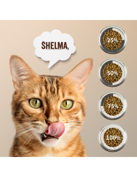 Bezzbożowa sucha karma dla kotów sterylizowanych bogata w wołowinę Shelma 1,4 kg 8595606407022 5