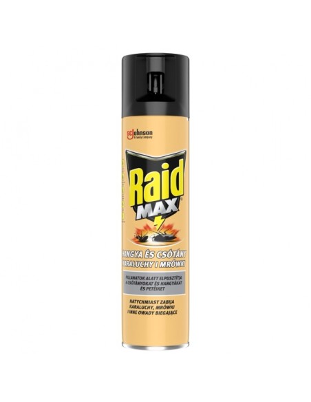 Owadobójczy spray przeciw karaluchom i mrówkom w aerozolu Raid Max 400ml 8711800137866