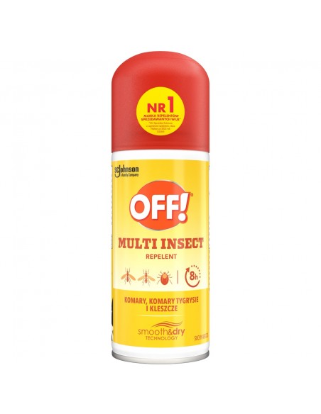 Lekki suchy aerozol przeciw komarom i kleszczom 25% DEET OFF! Multi Insect 100 ml 5000204152012