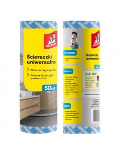 Ściereczki wielobarwne uniwersalne na rolce 50szt Jan Niezbędny 5900536268095