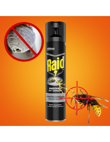 Spray przeciw osom i szerszeniom w aerozolu Raid 300 ml 5000204092813 4