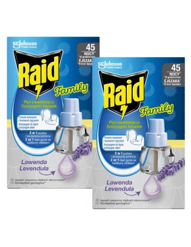 Lawendowy wkład do elektrofumigatora Raid Family, 2 x 45 nocy 5905718981229