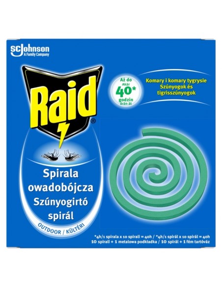 Zestaw spirala owadobójcza i spray mrożący 350 ml Raid  + Aerozol na komary i płyn na kleszcze OFF! 5905718981052 5