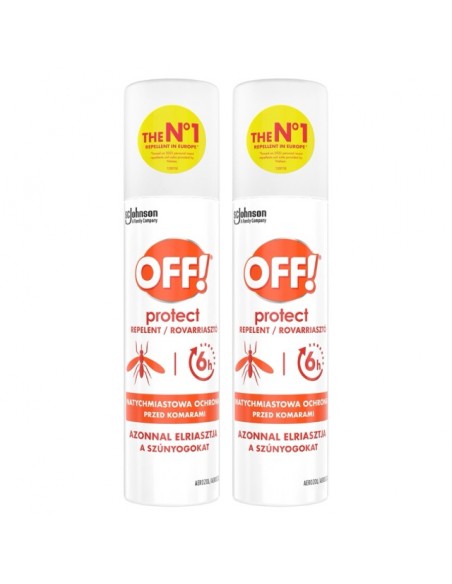 Nietłusty aerozol na owady, komary OFF! Protect 2x100 ml 5905718981410