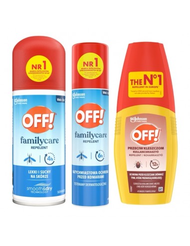 Zestaw aerozoli przeciw komarom OFF! 2x100ml + Płyn przeciw kleszczom 100ml 5905718981090