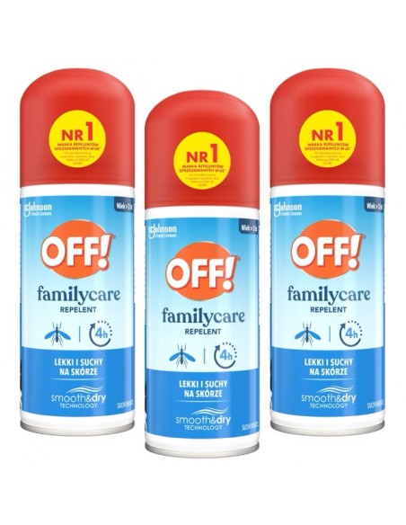 Suchy aerozol przeciw komarom dla całej rodziny OFF! Family Care 3x100 ml 5000204330151