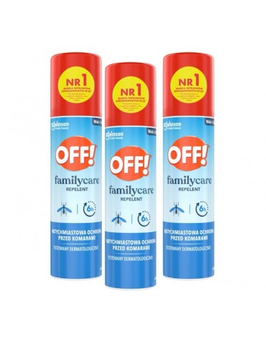 Ochronny repelent przeciw komarom w aerozolu dla całej rodziny OFF! Family Care 3x100 ml 5000204330182