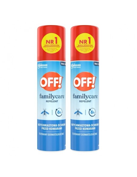Nietłusty repelent przeciw komarom w sprayu dla całej rodziny OFF! Family Care 2x100 ml 5000204330182