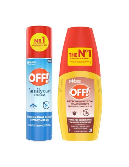 Zestaw OFF! Family Care aerozol odstraszający komary 100 ml + Płyn przeciw kleszczom z atomizerem 100 ml 5905718981465