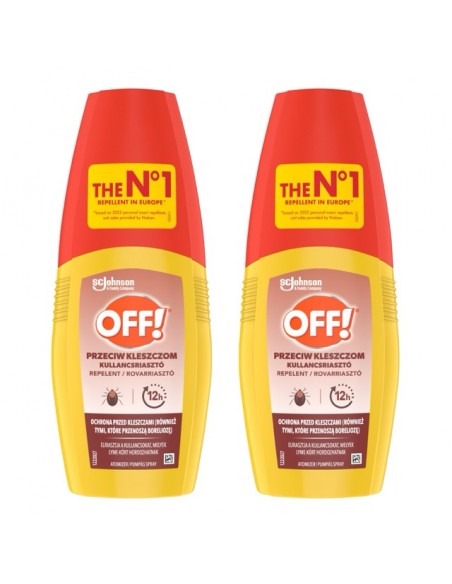 Ochronny płyn przeciw kleszczom z atomizerem OFF! 2x100 ml - Środki na komary i kleszcze Ochronny płyn przeciw kleszczom z atomizerem OFF! 2x100 ml 5905718981359