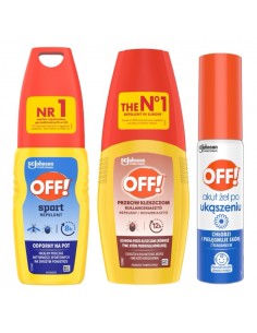 Zestaw OFF! Płyn na kleszcze z atomizerem 100 ml +  Spray na komary 100 ml + Akut żel na ukąszenia 25 ml 5905718981458