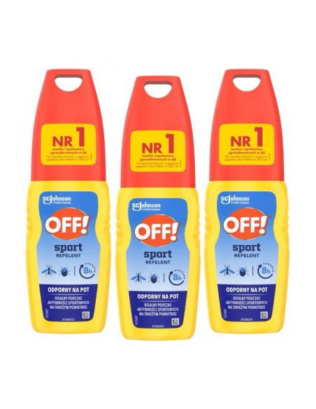 Spray odstraszający komary i kleszcze z atomizerem OFF! Sport 3x100 ml 5905718981427